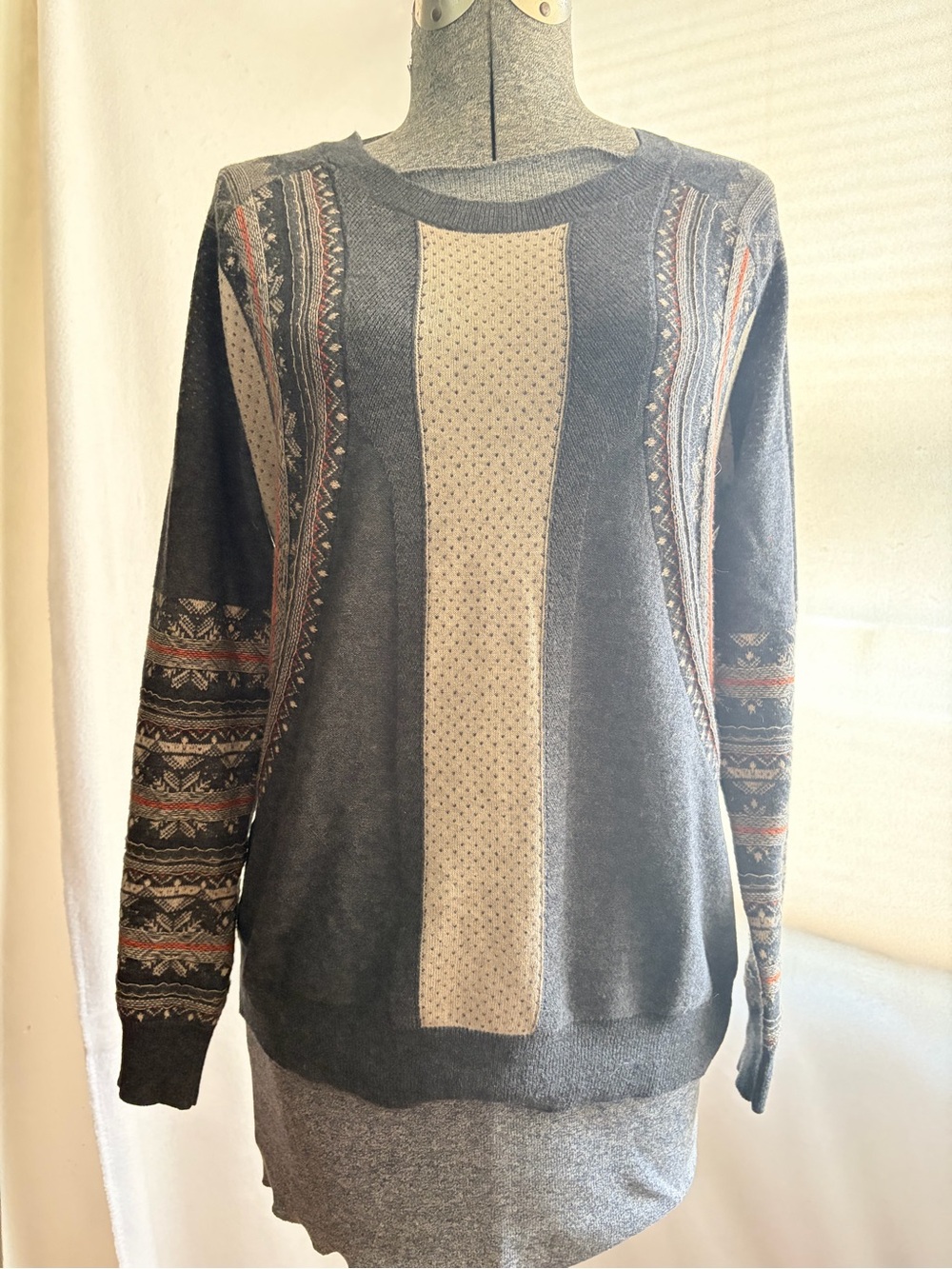 AllSaints Remy fair isle knit long sleeve jumper sweater